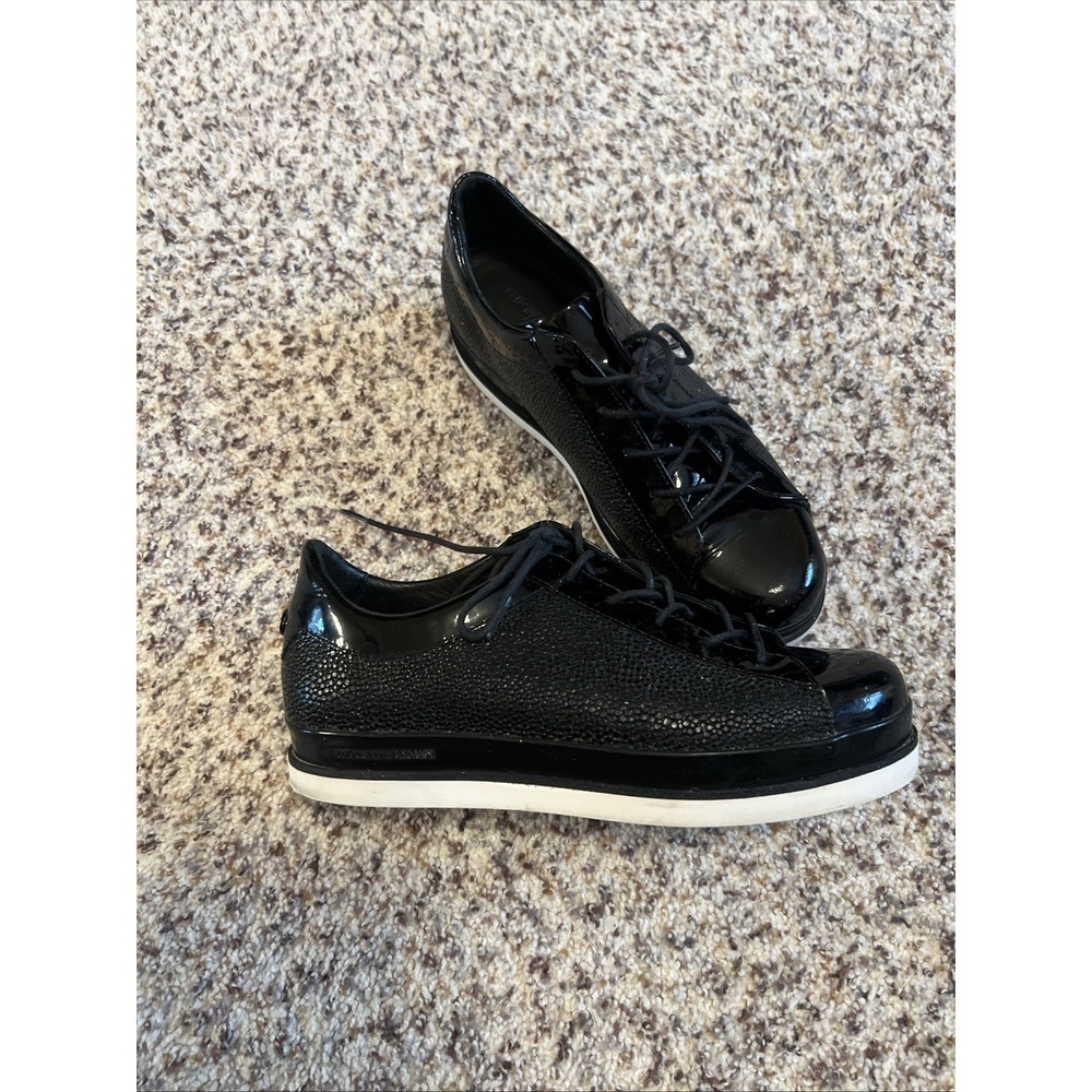 Emporio Armani Black Sneakers Shoes X3X028 XG637 Unisex Size 38